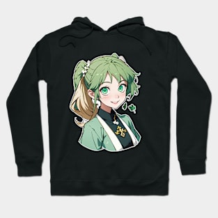 Cute happy anime girl in summer series Hoodie